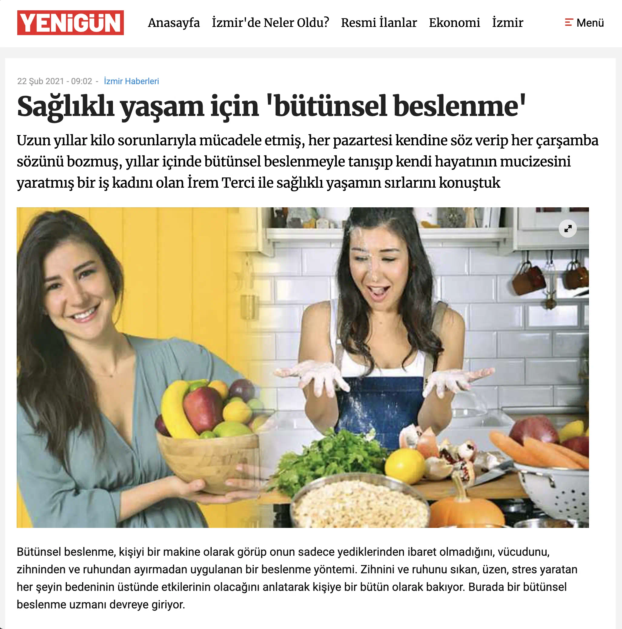 Yenigün Gazetesinde İrem Terci Ropörtajı